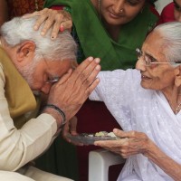 Modi Turns 67, Takes His Mother’s Blessings