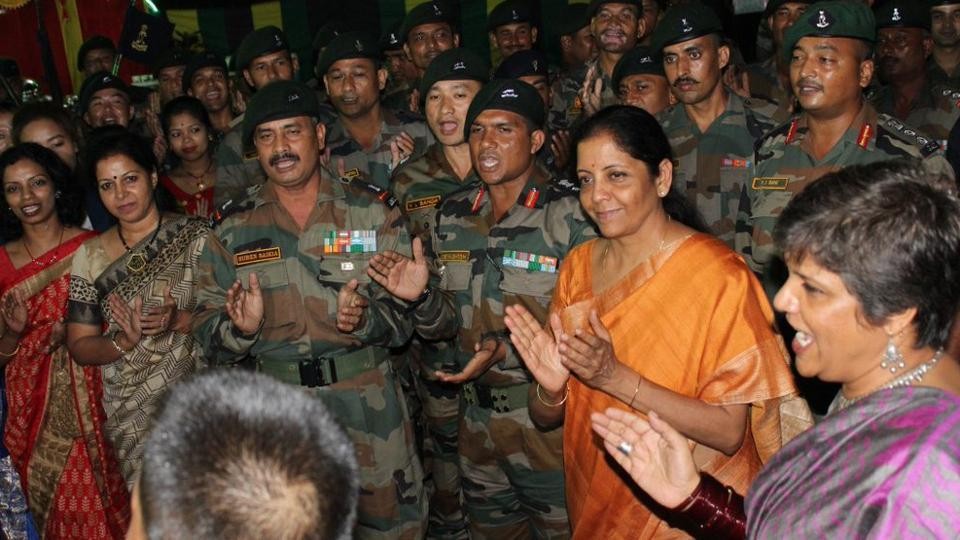 Defence Minister Nirmala Sitharaman Celebrates Diwali With Jawans In Andaman Defence Minister Nirmala Sitharaman Celebrates Diwali With Jawans In Andaman