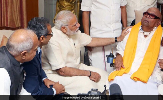 Modi Meets DMK Patriarch Karunanidhi Modi Meets DMK Patriarch Karunanidhi