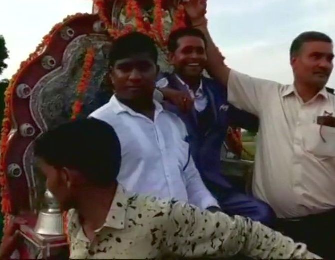 Finally, UP Dalit groom takes out 'baraat' through upper-caste area Finally, UP Dalit groom takes out 'baraat' through upper-caste area