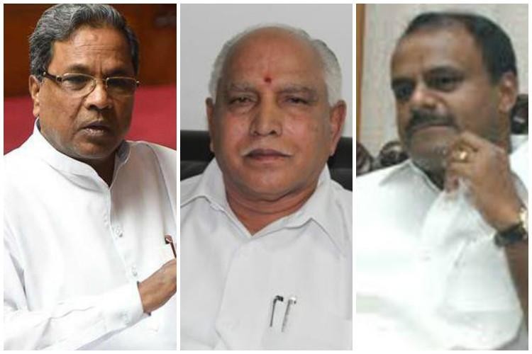 Kumaraswamy, Siddaramaiah and Yeddyurappa Share a Meal Together, Crack Jokes Kumaraswamy, Siddaramaiah and Yeddyurappa Share a Meal Together, Crack Jokes