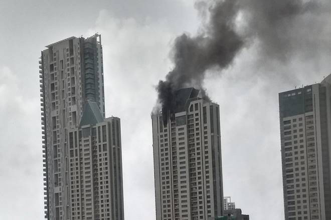 Mumbai: Fire breaks out in BeauMonde tower in Worli Mumbai: Fire breaks out in BeauMonde tower in Worli