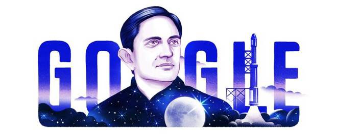 Google Doodle celebrating Dr. Vikram Sarabhai's 100th Birth anniversary