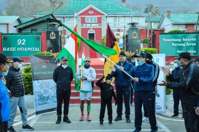 Army soldier starts Kashmir to Kanyakumari ultra marathon Army soldier starts Kashmir to Kanyakumari ultra marathon