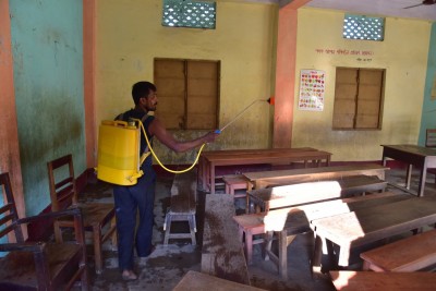 Intensive sanitisation drive in Hyderabad due to Covid surge Intensive sanitisation drive in Hyderabad due to Covid surge