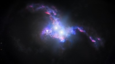 Astronomers spot double quasars in merging galaxies Astronomers spot double quasars in merging galaxies