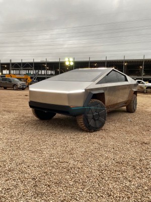 Musk drives Tesla Cybertruck at upcoming Gigafactory Texas Musk drives Tesla Cybertruck at upcoming Gigafactory Texas