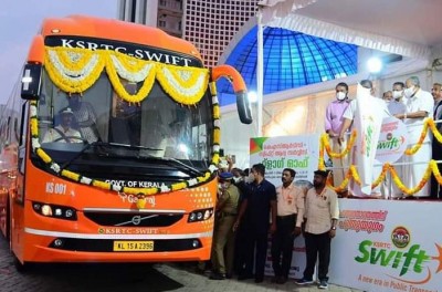 Complaint lodged as newly launched KSRTC-SWIFT bus meets with accident Complaint lodged as newly launched KSRTC-SWIFT bus meets with accident