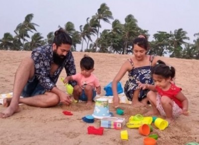 Rocking star Yash takes a break with family