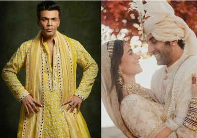 Ranbir-Alia wedding: Karan Johar congratulates new couple, calls Ranbir his son-in-law! Ranbir-Alia wedding: Karan Johar congratulates new couple, calls Ranbir his son-in-law!