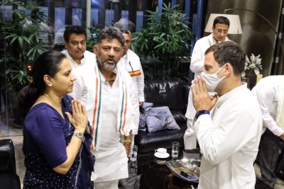Rahul Gandhi visits late superstar Puneeth Rajkumar's residence Rahul Gandhi visits late superstar Puneeth Rajkumar's residence