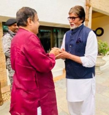 Gadkari seeks Big B's support for road safety mission Gadkari seeks Big B's support for road safety mission