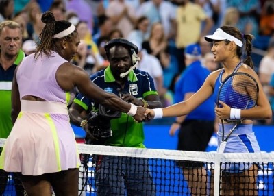 Raducanu beats Serena Williams in Western & Southern Open first round Raducanu beats Serena Williams in Western & Southern Open first round