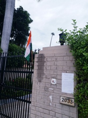 Tricolour put up at SFJ leader's Chandigarh residence Tricolour put up at SFJ leader's Chandigarh residence