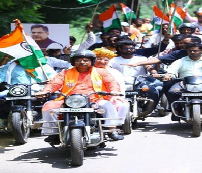Rajasthan BJP takes out 75 km Tiranga Yatra Rajasthan BJP takes out 75 km Tiranga Yatra