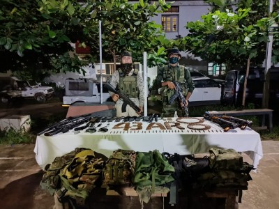 Huge cache of arms smuggled from Myanmar seized in Manipur Huge cache of arms smuggled from Myanmar seized in Manipur