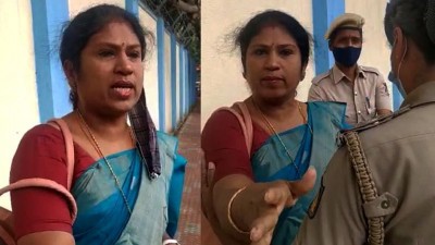 'Give work to all anchors': Woman protests outside K'taka CM's house 'Give work to all anchors': Woman protests outside K'taka CM's house