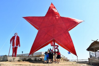 Assam Rifles erects NE's largest Christmas star in Mizoram Assam Rifles erects NE's largest Christmas star in Mizoram