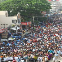 Rally in support of three capitals in Tirupati ahead of Amaravati farmers' meet