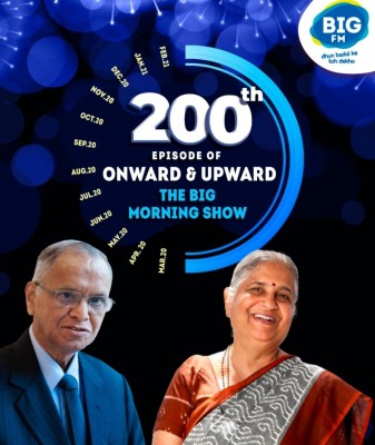 NR Narayana Murthy, Sudha Murthy guest speakers on BIG FM 'Onward & Upward - The BIG Morning Show' 200th episode NR Narayana Murthy, Sudha Murthy guest speakers on BIG FM 'Onward & Upward - The BIG Morning Show' 200th episode