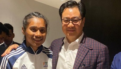 Even as DSP, Hima Das will keep sprinting for India: Rijiju (12:14) Even as DSP, Hima Das will keep sprinting for India: Rijiju (12:14)