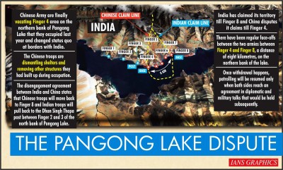 Chinese vacating Finger 4 area of Pangong lake, dismantling shelters Chinese vacating Finger 4 area of Pangong lake, dismantling shelters