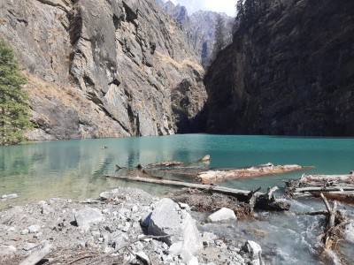Natural lake formed in U'Khand's Murenda after flash floods Natural lake formed in U'Khand's Murenda after flash floods