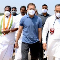 Amid political crisis, Rahul Gandhi lands in Puducherry