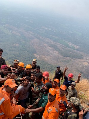 Army rescues trekker trapped in fault line in Kerala Army rescues trekker trapped in fault line in Kerala