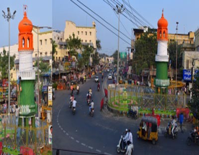 Andhra's Jinnah Tower gets Tricolour coat Andhra's Jinnah Tower gets Tricolour coat