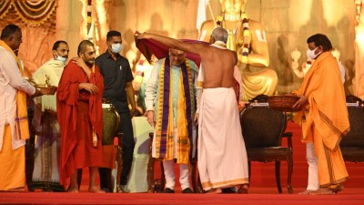 Amit Shah visits statue of equality Amit Shah visits statue of equality