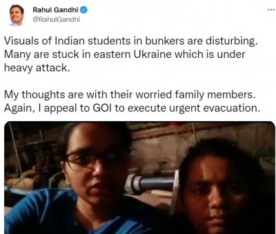 Visuals of Indian students in bunkers disturbing: Rahul Visuals of Indian students in bunkers disturbing: Rahul