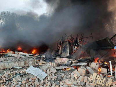 Fire near Ukrainian defence intelligence HQ Fire near Ukrainian defence intelligence HQ