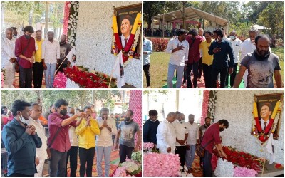 Vijay pays homage to late actor Puneeth Rajkumar Vijay pays homage to late actor Puneeth Rajkumar