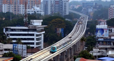 Slight slant found in Kochi Metro track Slight slant found in Kochi Metro track