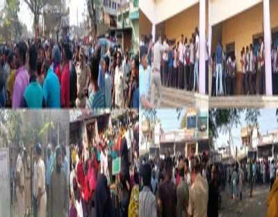 Hijab row turns violent in K'taka; stone pelting, lathi-charge incidents reported Hijab row turns violent in K'taka; stone pelting, lathi-charge incidents reported