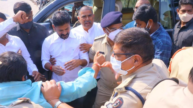 Telangana Congress chief detained after call for protests on KCR's birthday Telangana Congress chief detained after call for protests on KCR's birthday