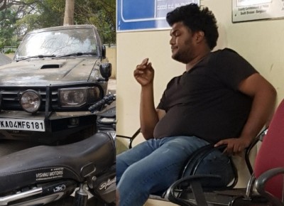 K'taka police get Rs 10L bond from man who ran over car on street dog K'taka police get Rs 10L bond from man who ran over car on street dog