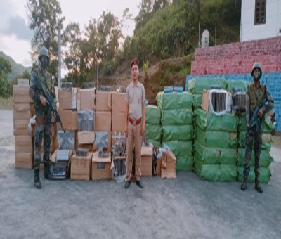 Foreign cigarettes, smuggled from Myanmar, seized in Mizoram Foreign cigarettes, smuggled from Myanmar, seized in Mizoram