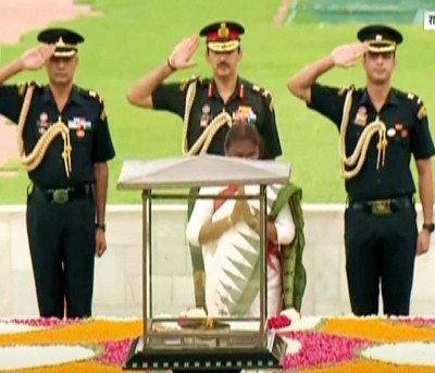 President-elect Droupadi Murmu pays tribute to Mahatma Gandhi President-elect Droupadi Murmu pays tribute to Mahatma Gandhi