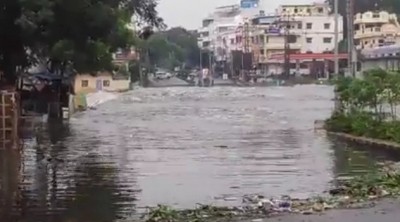 Hyderabad's Musi river in spate, two bridges shut