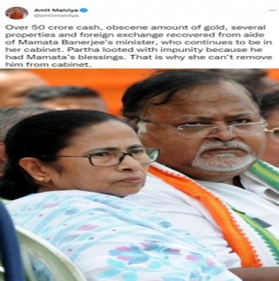Partha Chatterjee looted with impunity because of Mamata Banerjee's blessings: BJP