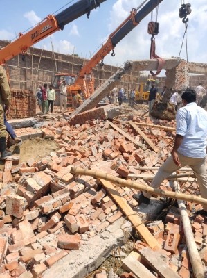 Five dead, several injured in Delhi wall collapse Five dead, several injured in Delhi wall collapse
