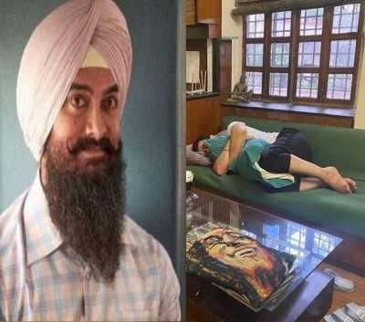 Aamir takes power nap in the thick of 'Laal Singh Chaddha' post-production Aamir takes power nap in the thick of 'Laal Singh Chaddha' post-production