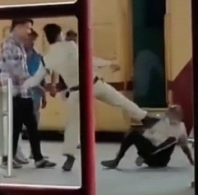 MP: Cop caught on camera thrashing elderly, suspended MP: Cop caught on camera thrashing elderly, suspended