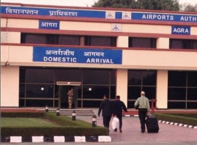 Agra airport terminal building work halted again Agra airport terminal building work halted again