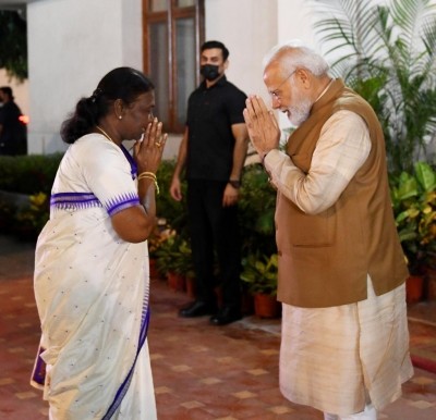 PM meets Droupadi Murmu after her victory PM meets Droupadi Murmu after her victory