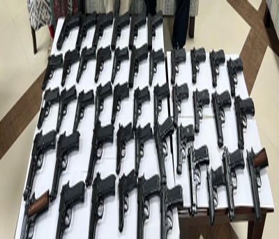 Delhi: 45 hand guns seized from 2 passengers at IGI Delhi: 45 hand guns seized from 2 passengers at IGI