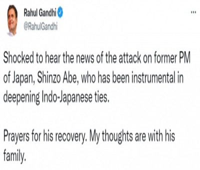 'Shocked' over attack on Ex-Japan PM Abe: Rahul Gandhi 'Shocked' over attack on Ex-Japan PM Abe: Rahul Gandhi
