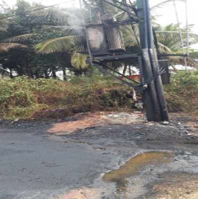 Electrician burnt alive while repairing transformer in Bihar's Nalanda district Electrician burnt alive while repairing transformer in Bihar's Nalanda district